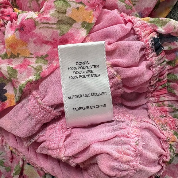 *ASTR The Label Pink Magenta Floral Cropped Keyhole Front Tie Size Lrg NWT - Picture 7 of 8